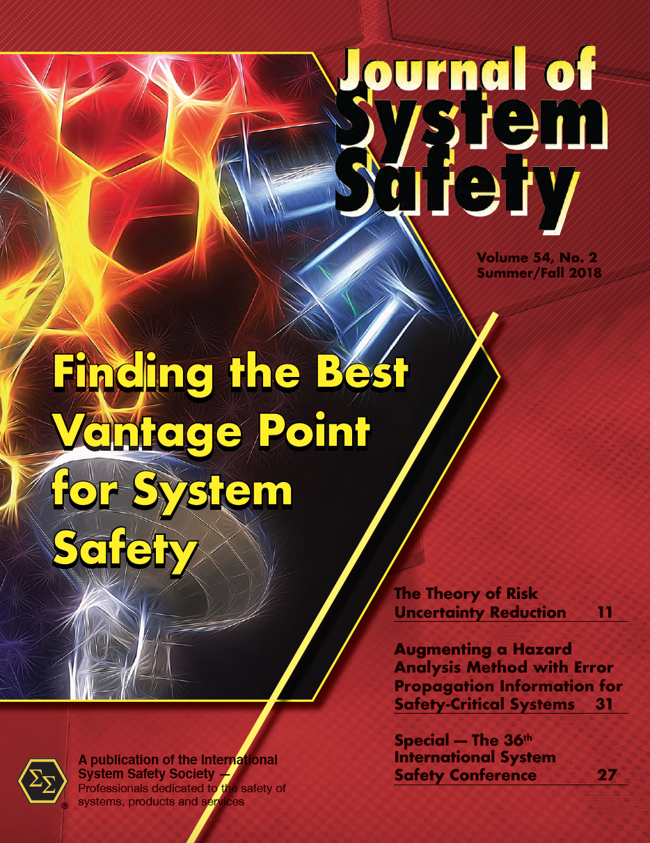 Journal of System Safety, Summer/Fall 2018